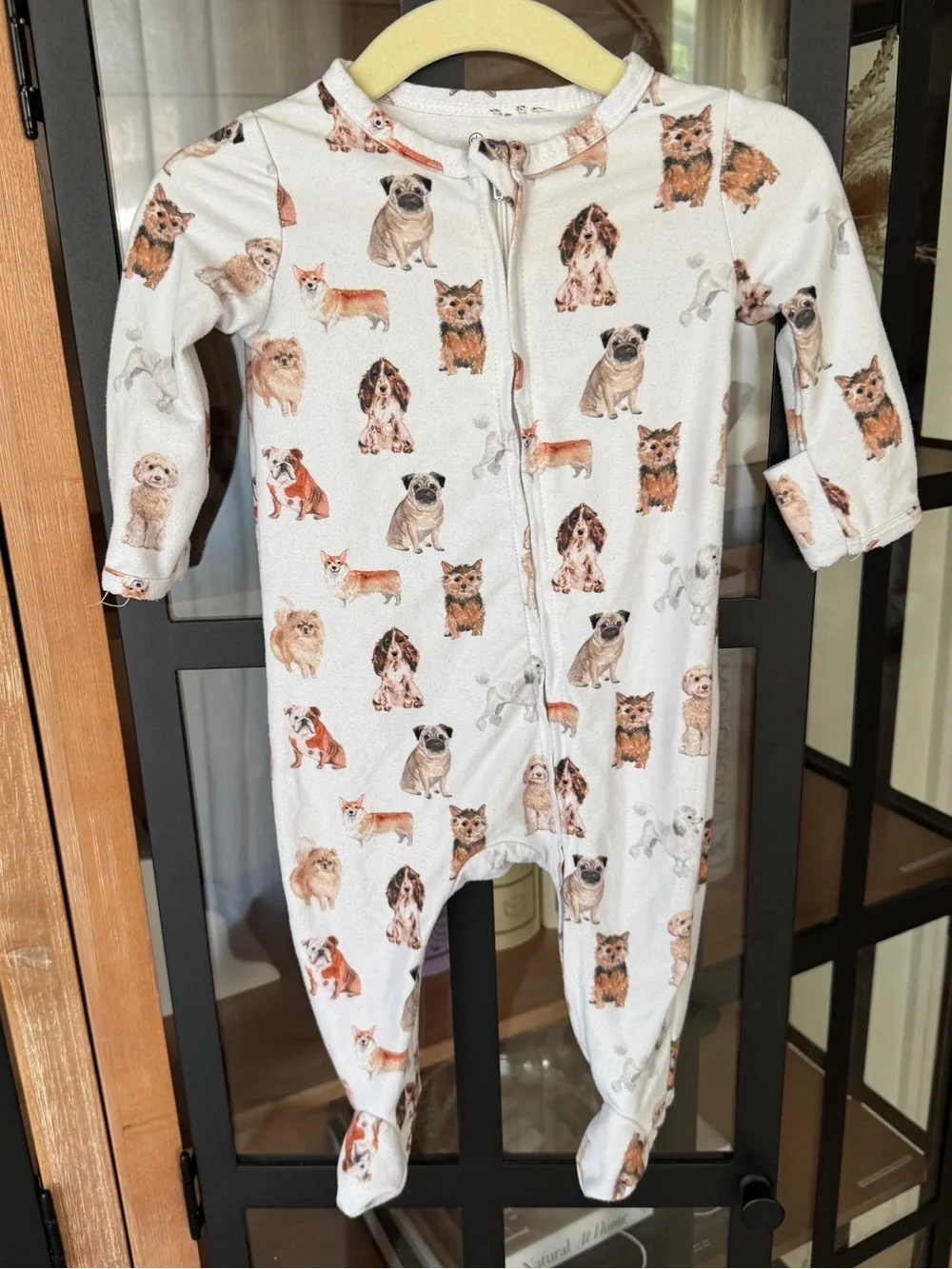 Caden Lane puppy footies dogs best friends puppies zippy baby newborn neutral